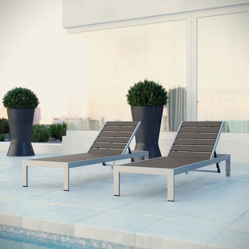 Shore Chaise Outdoor Patio Aluminum Set of 2 - Modway \outdoor\chaise lounges