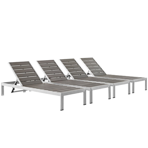 Shore Chaise Outdoor Patio Aluminum Set of 4 - alternate angle view
