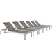 Shore Chaise Outdoor Patio Aluminum Set of 6 - alternate angle view