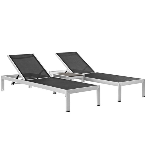 Shore 3 Piece Outdoor Patio Aluminum Set - Modway \outdoor\chaise lounges