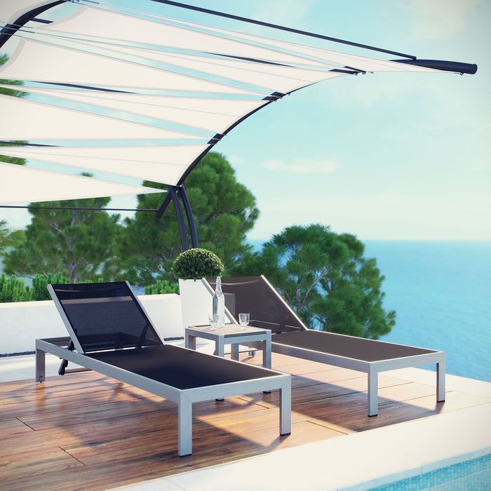 Shore 3 Piece Outdoor Patio Aluminum Set - in lifestyle setting