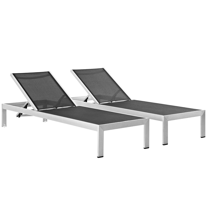 Shore Chaise Outdoor Patio Aluminum Set of 2 - alternate angle view