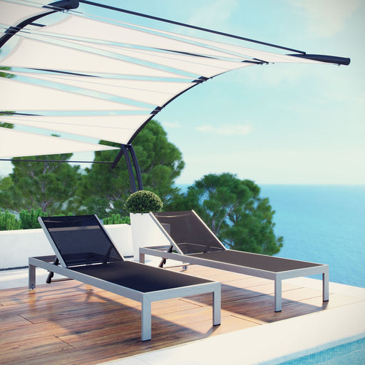 Shore Chaise Outdoor Patio Aluminum Set of 2 - Modway \outdoor\chaise lounges