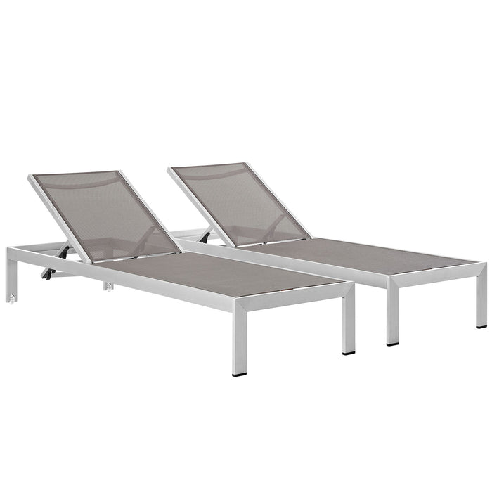 Shore Chaise Outdoor Patio Aluminum Set of 2 - view 7