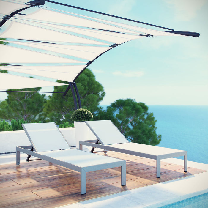 Shore Chaise Outdoor Patio Aluminum Set of 2 - view 11