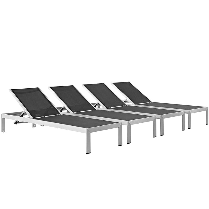 Shore Chaise Outdoor Patio Aluminum Set of 4 - alternate angle view