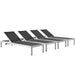 Shore Chaise Outdoor Patio Aluminum Set of 4 - alternate angle view