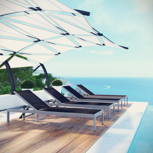 Shore Chaise Outdoor Patio Aluminum Set of 4 - Modway \outdoor\chaise lounges