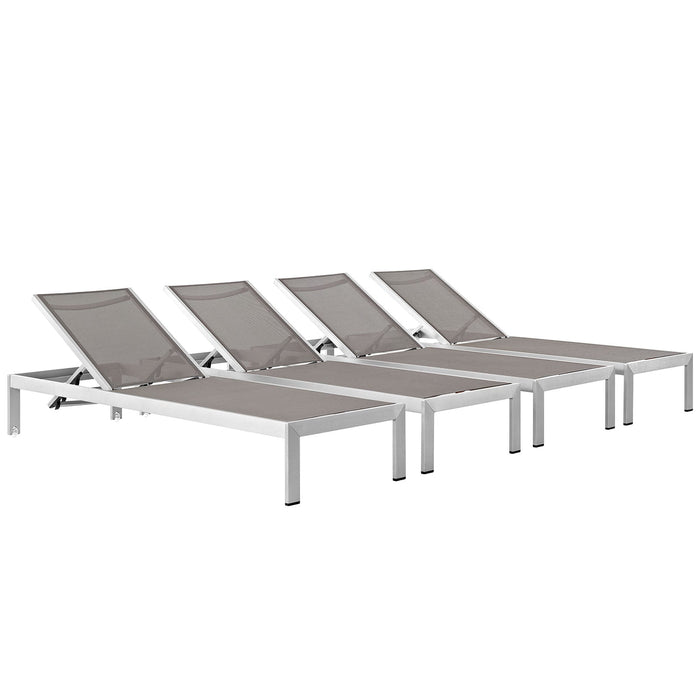 Shore Chaise Outdoor Patio Aluminum Set of 4 - view 7