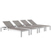 Shore Chaise Outdoor Patio Aluminum Set of 4 - view 7