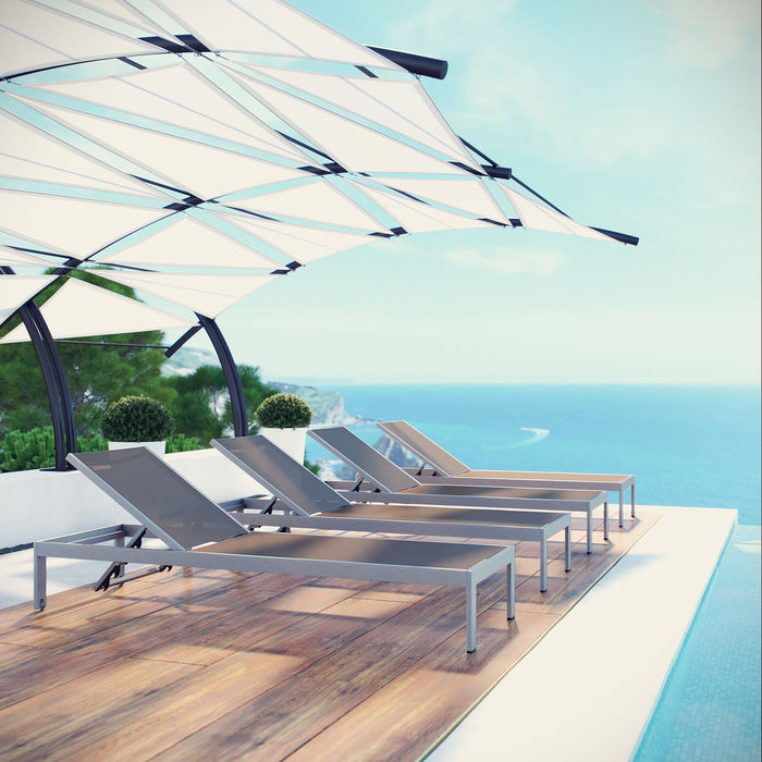 Shore Chaise Outdoor Patio Aluminum Set of 4 - view 6