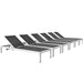 Shore Chaise Outdoor Patio Aluminum Set of 6 - alternate angle view