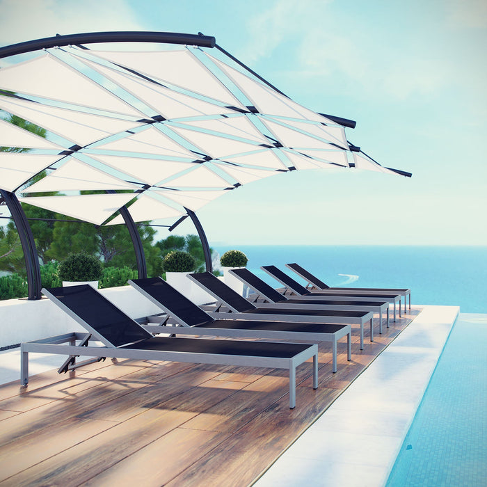 Shore Chaise Outdoor Patio Aluminum Set of 6 - Modway \outdoor\chaise lounges