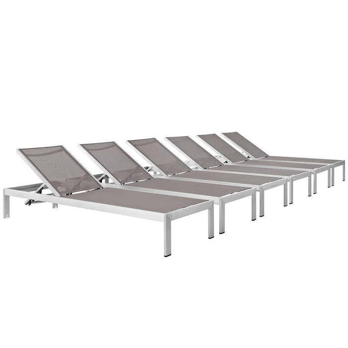 Shore Chaise Outdoor Patio Aluminum Set of 6 - view 7