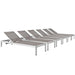 Shore Chaise Outdoor Patio Aluminum Set of 6 - view 7