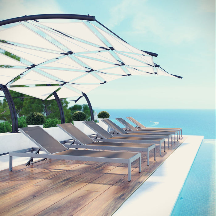 Shore Chaise Outdoor Patio Aluminum Set of 6 - view 6
