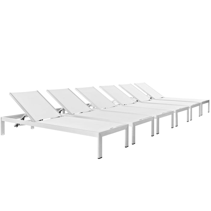 Shore Chaise Outdoor Patio Aluminum Set of 6 - view 12