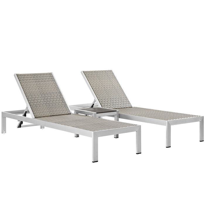 Shore 3 Piece Outdoor Patio Aluminum Set - alternate angle view