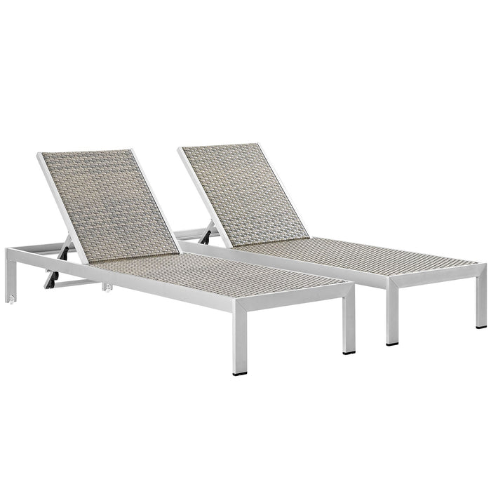 Shore Chaise Outdoor Patio Aluminum Set of 2 - alternate angle view