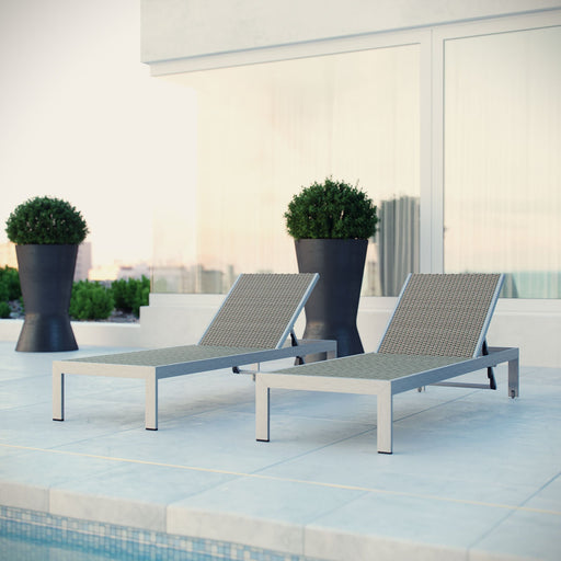 Shore Chaise Outdoor Patio Aluminum Set of 2 - Modway \outdoor\chaise lounges