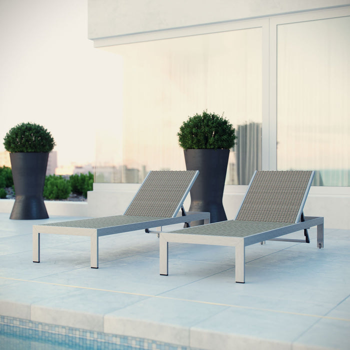 Shore Chaise Outdoor Patio Aluminum Set of 2 - Modway \outdoor\chaise lounges