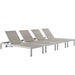 Shore Chaise Outdoor Patio Aluminum Set of 4 - alternate angle view