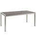 Modway Shore 3 Piece Outdoor Patio Aluminum Dining Set in Gray - Side View