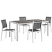 Shore 5 Piece Outdoor Patio Aluminum Dining Set - alternate angle view