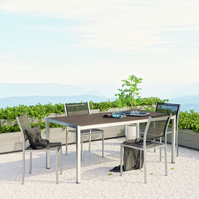 Shore 5 Piece Outdoor Patio Aluminum Dining Set - Modway \outdoor\dining sets