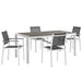 Shore 5 Piece Outdoor Patio Aluminum Dining Set - alternate angle view