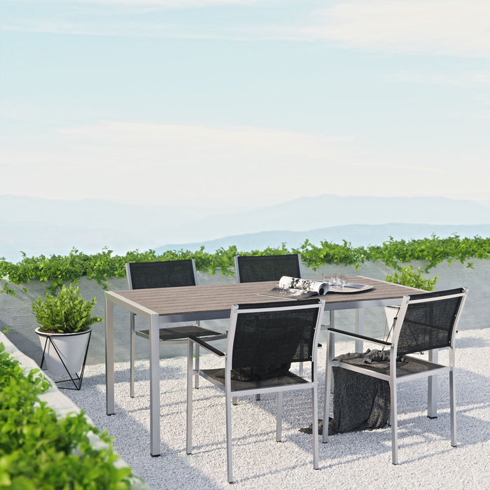 Shore 5 Piece Outdoor Patio Aluminum Dining Set - Modway \outdoor\dining sets