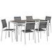 Shore 7 Piece Outdoor Patio Aluminum Dining Set - alternate angle view