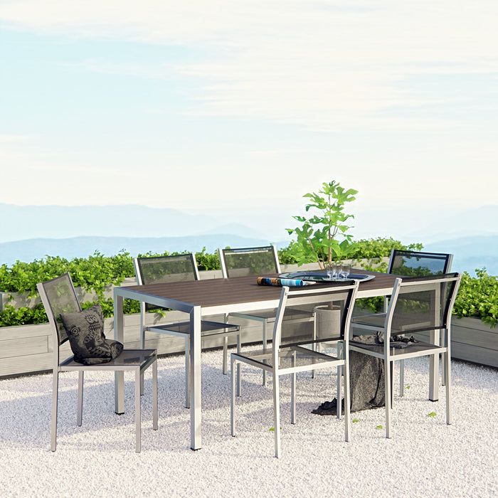Shore 7 Piece Outdoor Patio Aluminum Dining Set - Modway \outdoor\dining sets