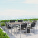 Shore 7 Piece Outdoor Patio Aluminum Dining Set - in lifestyle setting