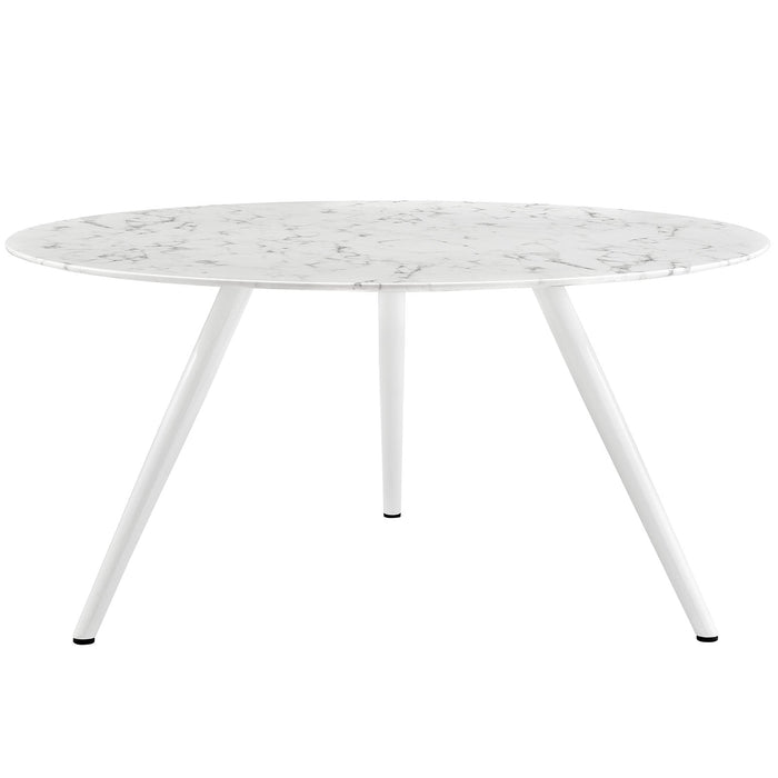 Lippa Round Artificial Marble Dining Table with Tripod Base
