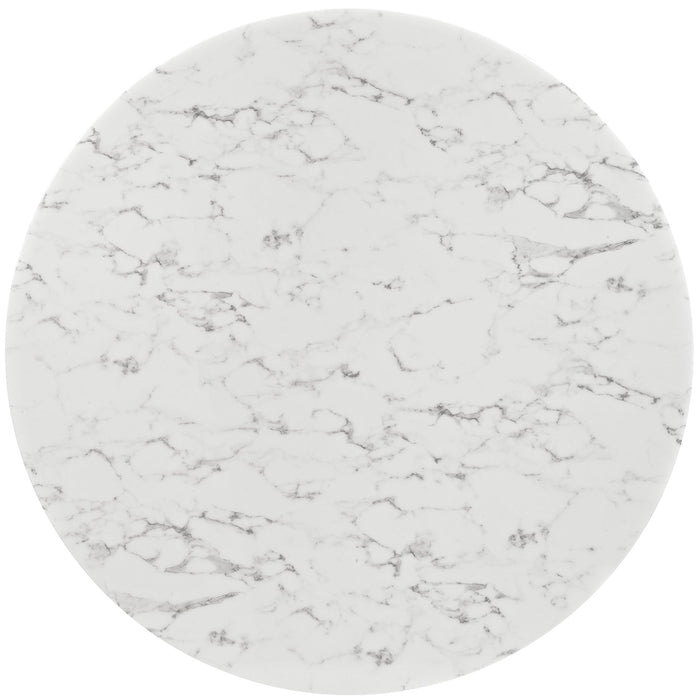 Lippa Round Artificial Marble Dining Table with Tripod Base