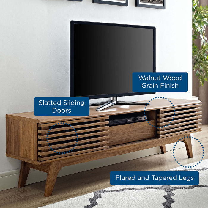 Modway Render 59” TV Stand Living Room Furniture in Brown - Detail View