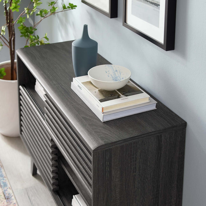 Modway Render Display Stand Living Room Furniture in Brown - Side View