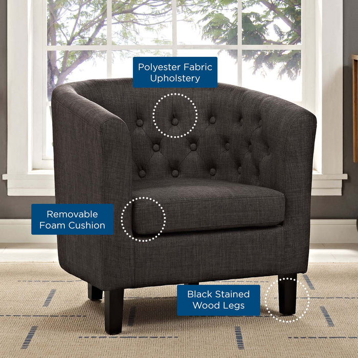 Modway Prospect Chesterfield Armchair – Luxurious Upholstered Lounge Chair with Button... Living Room Furniture - View 17
