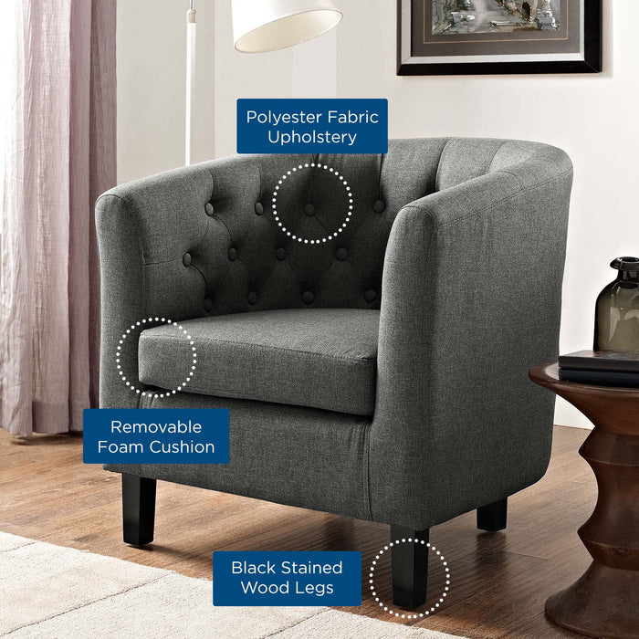 Modway Prospect Chesterfield Armchair – Luxurious Upholstered Lounge Chair with Button... Living Room Furniture - View 29