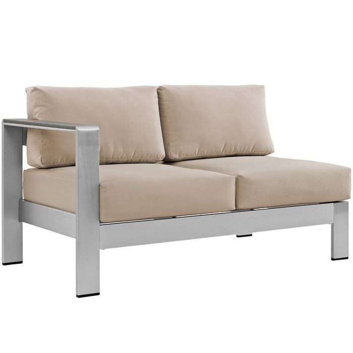 Shore 6 Piece Outdoor Aluminum Sectional Sofa Set by Modway - interior view