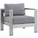 Shore 6 Piece Outdoor Aluminum Sectional Sofa Set by Modway - back view