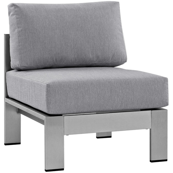 Shore 6 Piece Outdoor Aluminum Sectional Sofa Set by Modway - specifications diagram