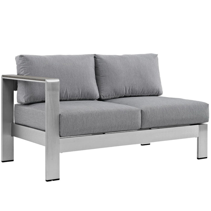 Shore 5 Piece Outdoor Aluminum Sectional Sofa Set by Modway - side view