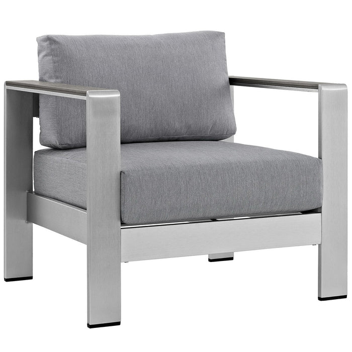 Shore 5 Piece Outdoor Aluminum Sectional Sofa Set by Modway - back view