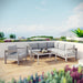 Shore 5 Piece Outdoor Aluminum Sectional Sofa Set by Modway - front view