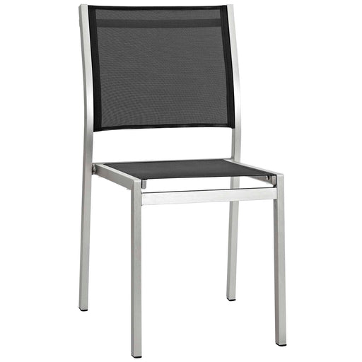 Modway Shore 9 Piece Outdoor Patio Aluminum Dining Set in Black - Side View