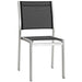 Modway Shore 9 Piece Outdoor Patio Aluminum Dining Set in Black - Side View