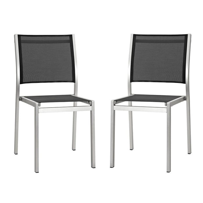 Shore Side Chair Outdoor Patio Aluminum Set of 2 - alternate angle view