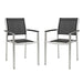 Shore Dining Chair Outdoor Patio Aluminum Set of 2 - alternate angle view